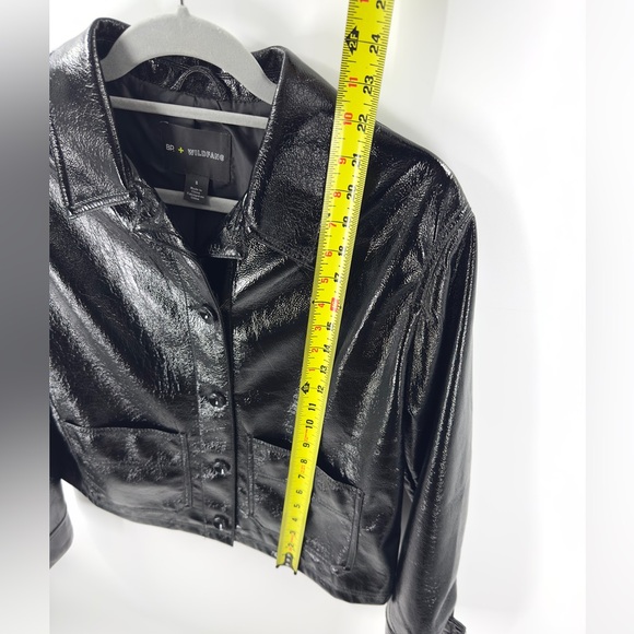 BP + Wildfang Faux Leather Patent Jacket Womens Small Biker Edgy Rock Goth Moto - Picture 7 of 8